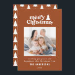 Cartão De Festividades Fotografia gráfica de Natal mais feliz<br><div class="desc">O melhor cartão de Natal para fotografias. Com texto desenhado à mão moderno e árvores.</div>