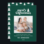 Cartão De Festividades Fotografia gráfica de Natal mais feliz Hold<br><div class="desc">O melhor cartão de Natal para fotografias. Com texto desenhado à mão moderno e árvores.</div>