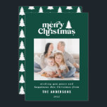 Cartão De Festividades Fotografia gráfica de Natal mais feliz Hold<br><div class="desc">O melhor cartão de Natal para fotografias. Com texto desenhado à mão moderno e árvores.</div>