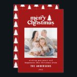 Cartão De Festividades Fotografia gráfica de Natal mais feliz Hold<br><div class="desc">O melhor cartão de Natal para fotografias. Com texto desenhado à mão moderno e árvores.</div>