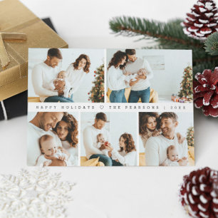 Cartão De Festividades Fotografia mínima da família moderna de Natal