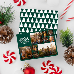 Cartão De Festividades Fotografia multifotografia moderna com cores verde