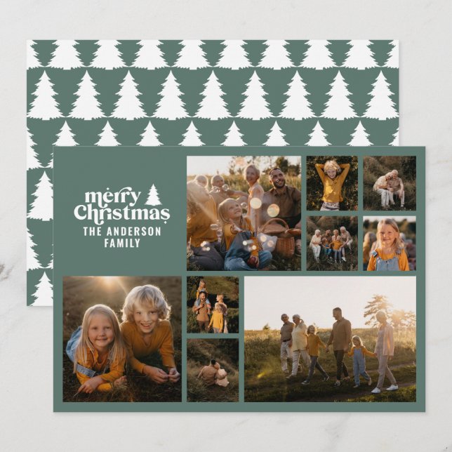 Cartão De Festividades Fotografia multigráfica moderna (Frente/Verso)