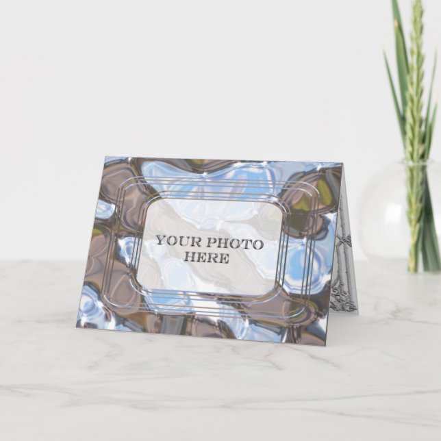 Cartão De Festividades Fotografia personalizável com estrutura eclética (Frente)