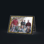 Cartão De Festividades Fotografias da Família Collage<br><div class="desc">Carta de Natal Dentro,  Foto na frente com caimento dourado e 4 fotos na parte traseira. Dentro de fundo de quadro de fundo com elementos de quadro de quadro para enquadrar a sua Carta de Feriado.</div>