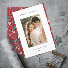 Cartão De Festividades Fotomural de Natal com Frutas Vermelhas