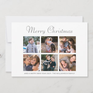 Cartão De Festividades Fotos da Família Feliz Natal Folhas de Água