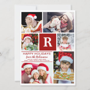Cartão De Festividades Fotos da família no Natal ou Ano Novo