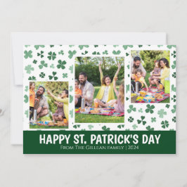 Cartão De Festividades Fotos de família simples de trevos do dia de São P