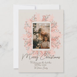 Cartão De Festividades Fotos de Natal customizadas com bagas de Boho inve