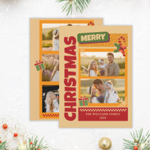 Fotos de Natal da Família Moderno Retro Ousado