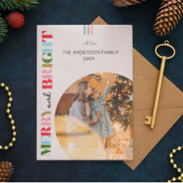 Cartão De Festividades Fotos de Natal do Retro feliz e Brilho