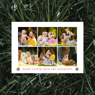 Cartão De Festividades Fotos de Ovos Simples Modernos Elegantes Feliz Pás