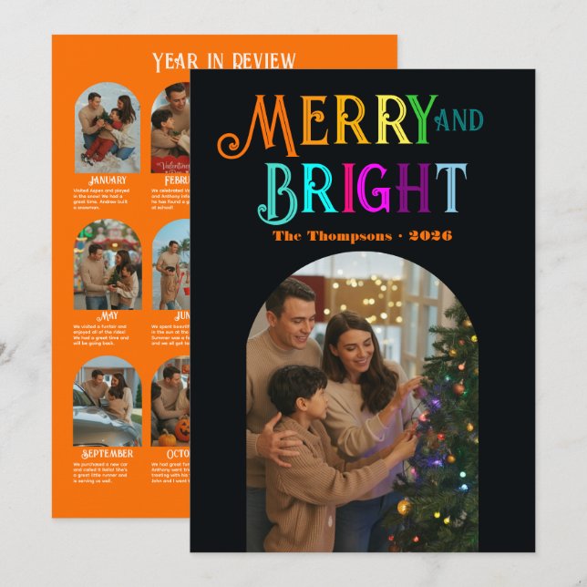 Cartão De Festividades Fotos do "Ano em Revisão" do Citrus Cheer Natal (Frente/Verso)