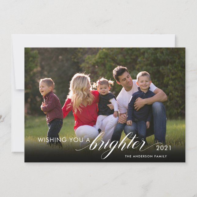 Cartão De Festividades Fotos do Ano Novo 2 Desejando um Brighter 2021 (Frente)