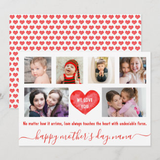 Cartão De Festividades Fotos em Colagem| Feliz Dia das Mães| Seis Fotos