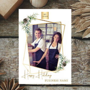 Cartão De Festividades Fotos geométricas de Natal moderno