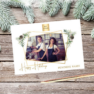 Cartão De Festividades Fotos geométricas de Natal moderno