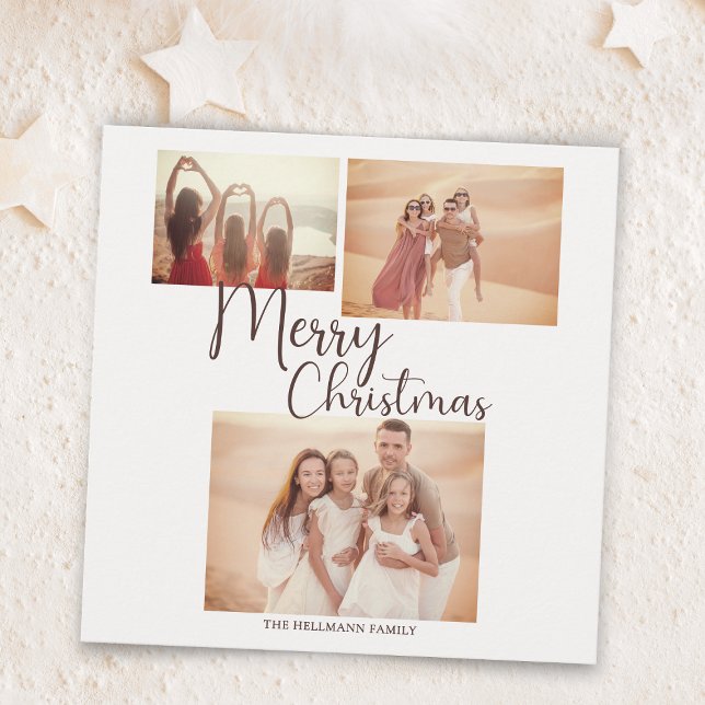 Cartão De Festividades Fotos minimalistas modernas Feliz Natal (Criador carregado)