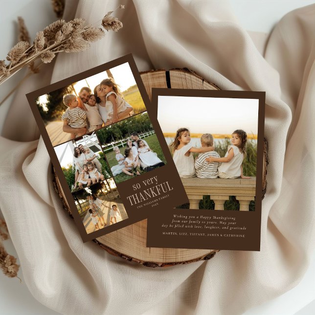 Cartão De Festividades Fotos Mínimas Muito Agradecidas Feliz Ação de Graç (Criador carregado)