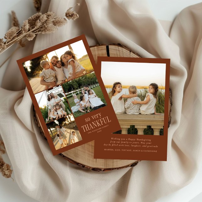 Cartão De Festividades Fotos Mínimas Muito Agradecidas Feliz Ação de Graç (Criador carregado)