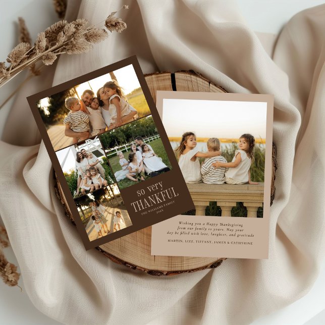 Cartão De Festividades Fotos Mínimas Muito Agradecidas Feliz Ação de Graç (Criador carregado)