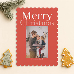 Cartão De Festividades Fotos personalizadas da família Orange Felry Chris