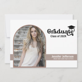 Cartão De Festividades Fotos Personalizadas de Graduação Dupla Simples