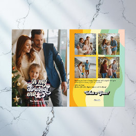 Cartão De Festividades Fotos Sazonais Retro de "Ano em Revisão"