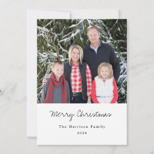 Cartão De Festividades Fotos Simples de Família Moderna Feliz Natal