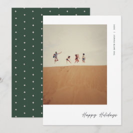 Cartão De Festividades Fotos verdes de Natal minimalistas modernas