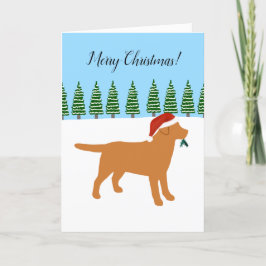 Cartão De Festividades Fox Red Labrador Natal Evergreen Santa Hat