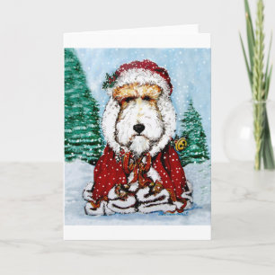 Cartão De Festividades Fox Terrier Papai Noel!