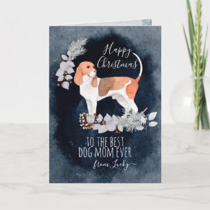 Cartão De Festividades Foxhound Mãe Aquarela Natal Personalizado