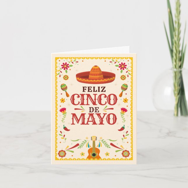 Cartão De Festividades Frame Cinco de Mayo Mexicano (Frente)