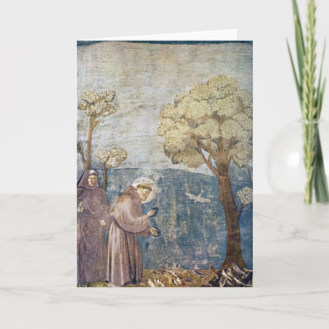 Cartão De Festividades Francis Sermon até às Aves Assisi Basilica (Frente)