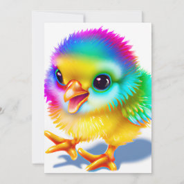 Cartão De Festividades Frango Bebê Colorido