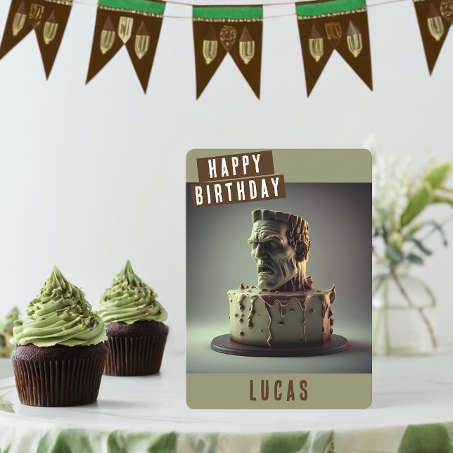 Cartão De Festividades Frankenstein Birthday Card (Criador carregado)