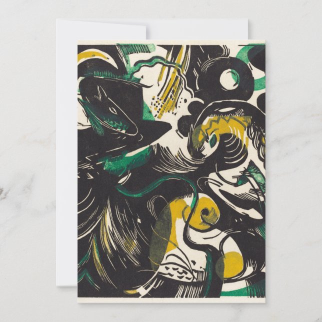 Cartão De Festividades Franz Marc Abstrato Genesis II Expressionismo Art (Frente)