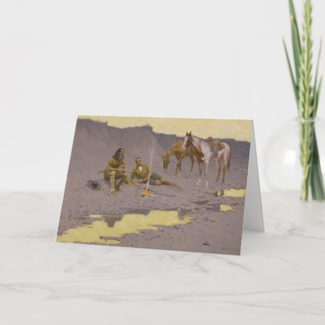 Cartão De Festividades Frederic Remington - Um Ano Novo no Cimarron (Frente)