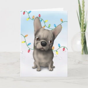 Cartão De Festividades French Bulldog (Buff) Christmas