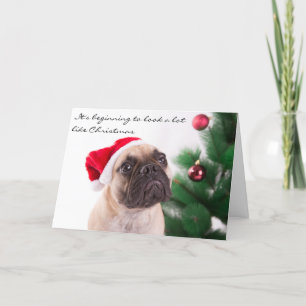 Cartão De Festividades French Bulldog Christmas Card