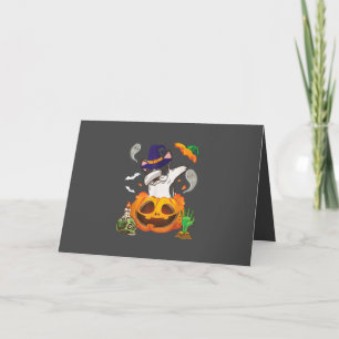 Cartão De Festividades French Bulldog Dabbing Para Abrir Abóbora Hallowee
