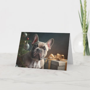 Cartão De Festividades Frenchie Christmas