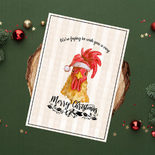 Cartão De Festividades Fried Chicken Pun Engraçado Feliz Natal
