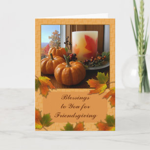 Cartão De Festividades Friendsgiving, Autumn Still Life in Window, Fall