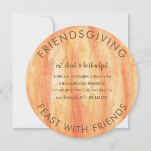 Cartão De Festividades Friendsgiving Pumpkin Thanksgiving Invitation