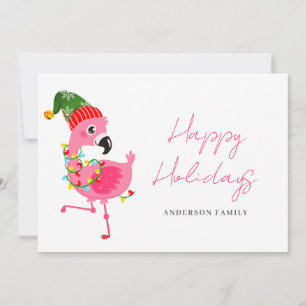 Cartão De Festividades Frio-Rosa-Rosa-Flamingo