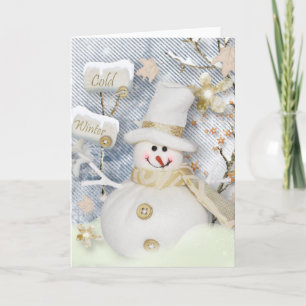 Cartão De Festividades Frio Winter Snowman