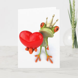 Cartão De Festividades Frog the King Heart